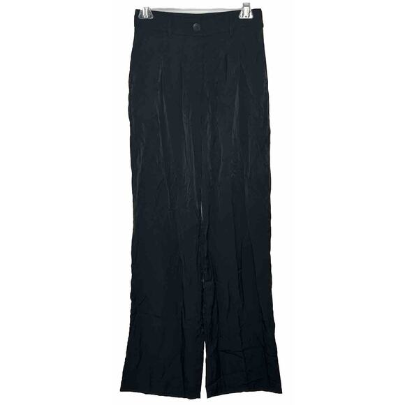 Princess Polly Pants - Princess Polly Black Women’s Kacey Straight Leg Satin Dress Pants Size 4 New
